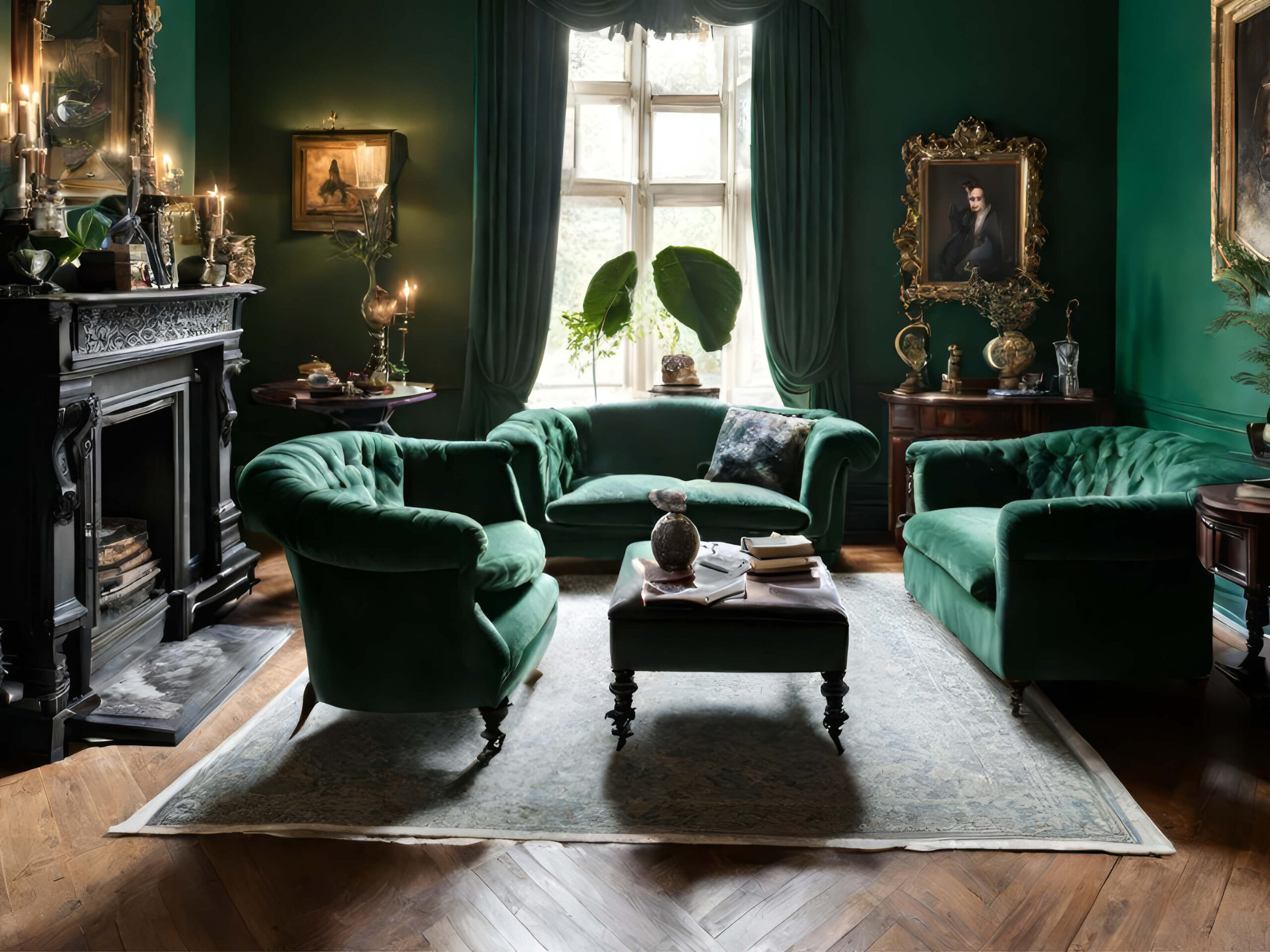 Détail architectural, fenêtres d’un intérieur élégant